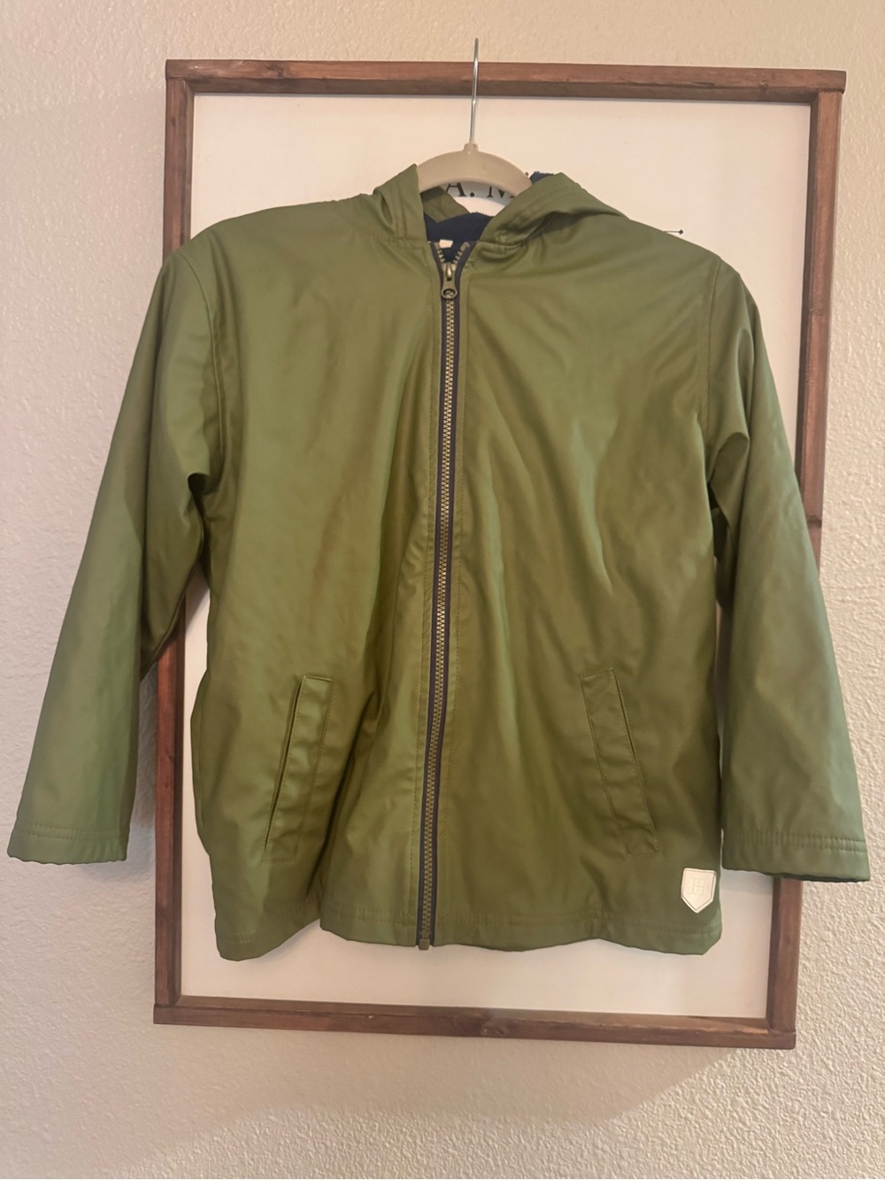 Hatley Olive Green Kids Hooded Raincoat